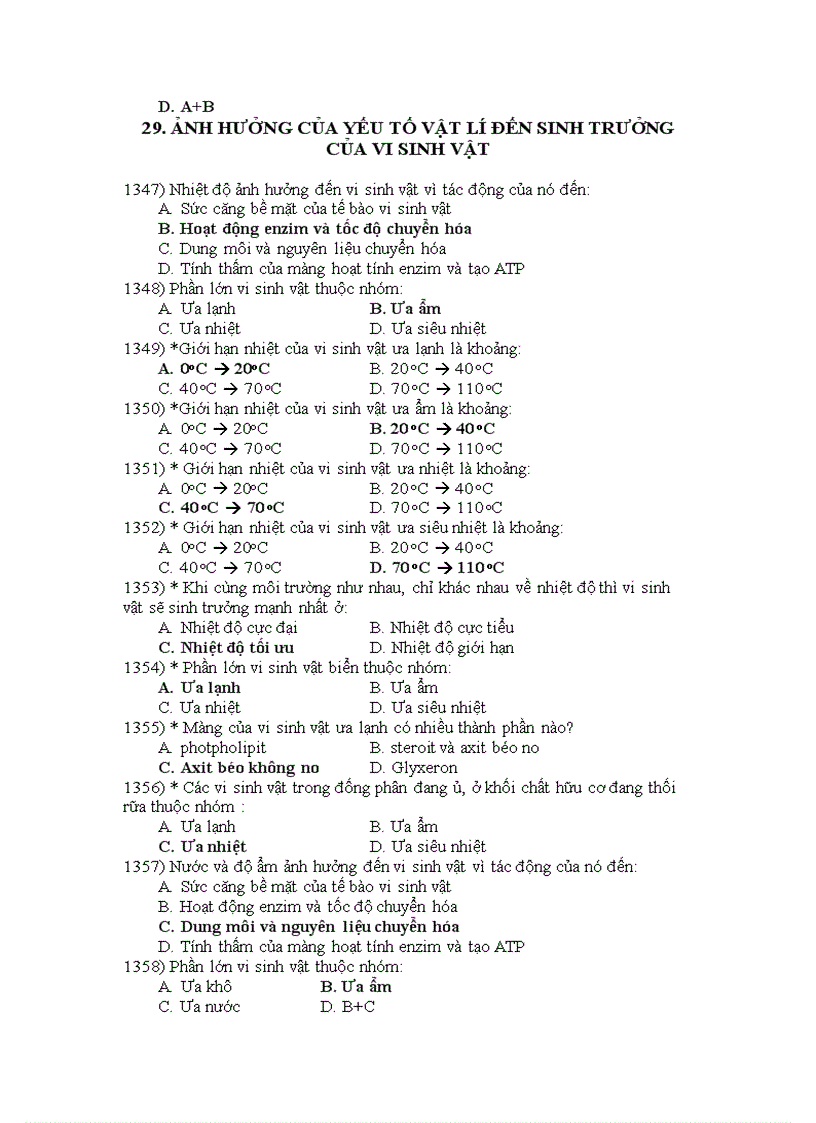 image for page Câu hỏi trắc nghiệm sinh 10 phần III