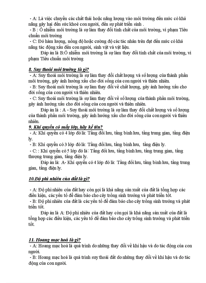 image for page Cau hoi trac nghien va moi truong