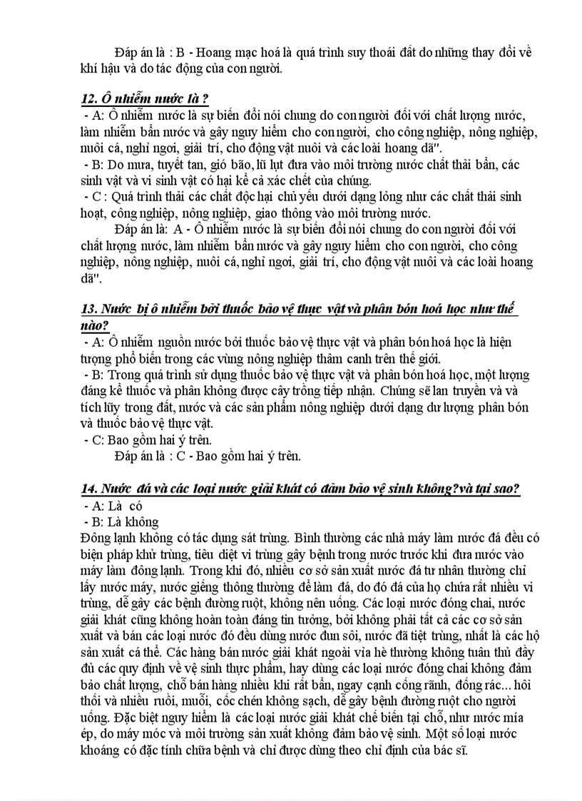 image for page Cau hoi trac nghien va moi truong