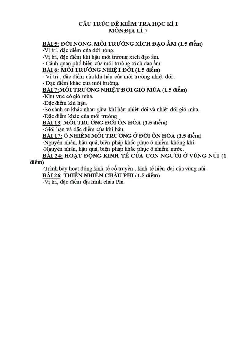 image for page Cấu trúc đề kiểm tra Địa