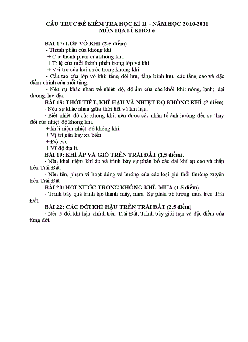 image for page Cấu trúc đề kiểm tra Địa