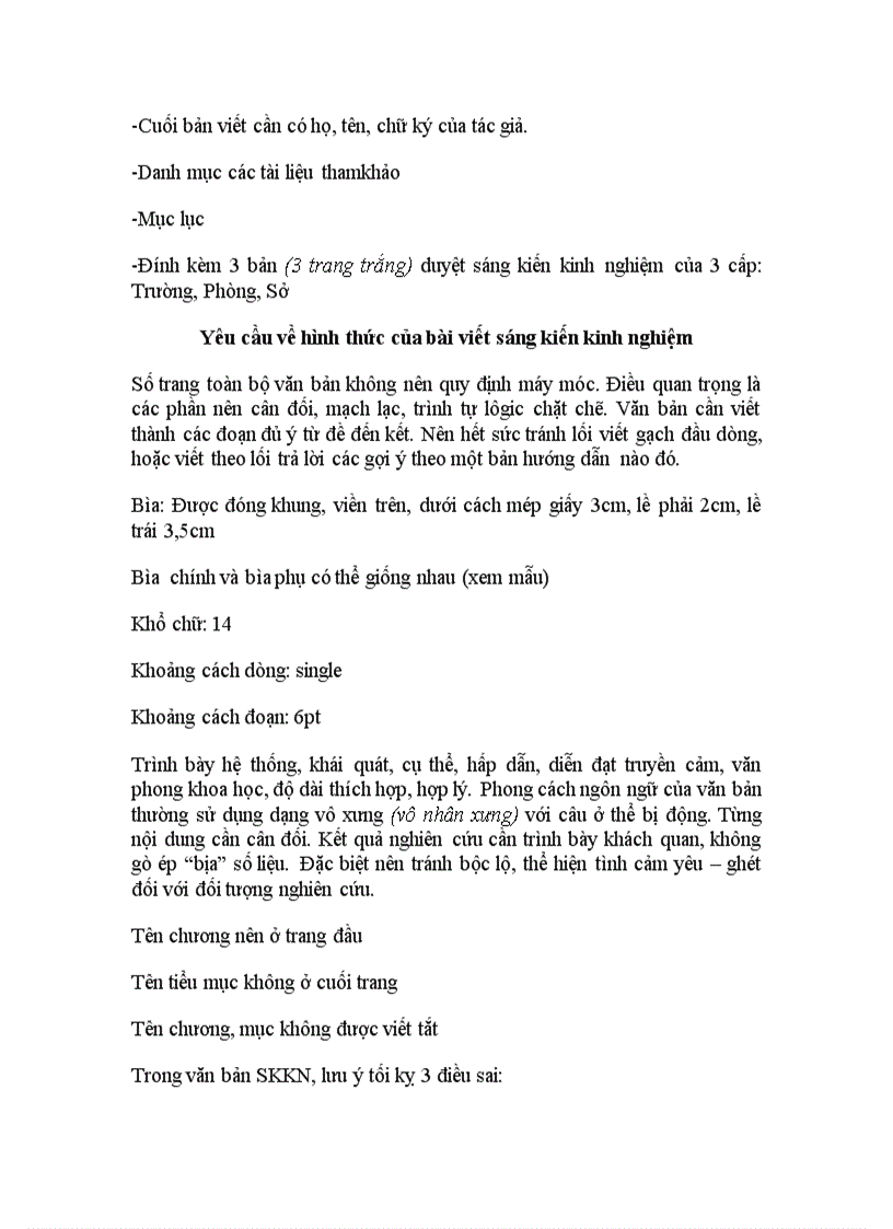 image for page Cấu trúc một sáng kiến kinh nghiệm