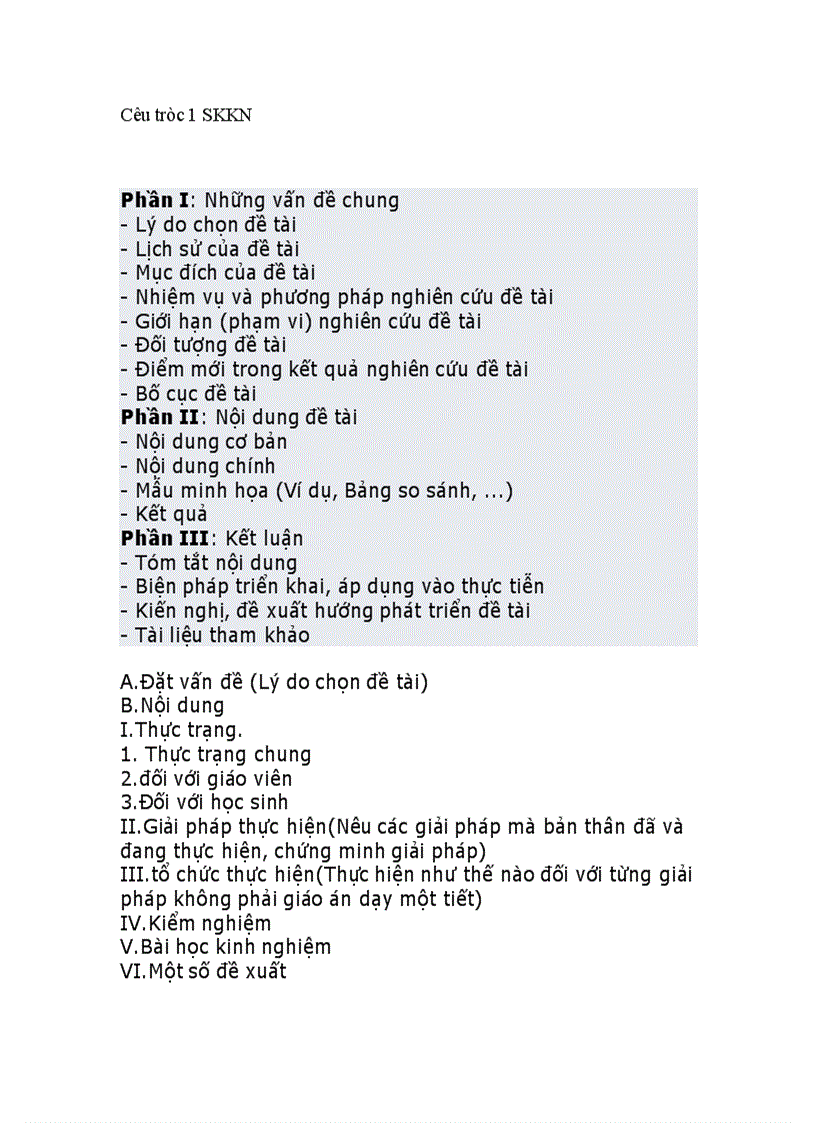 image for page Cấu trúc một sáng kiến kinh nghiệm