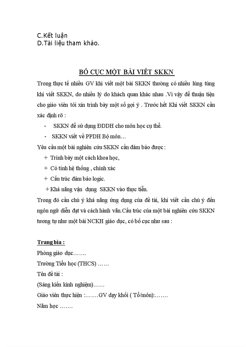 image for page Cấu trúc một sáng kiến kinh nghiệm