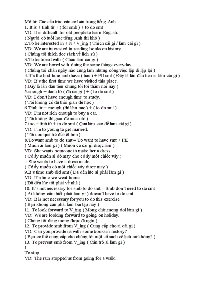 image for page Cau truc TA thong dung