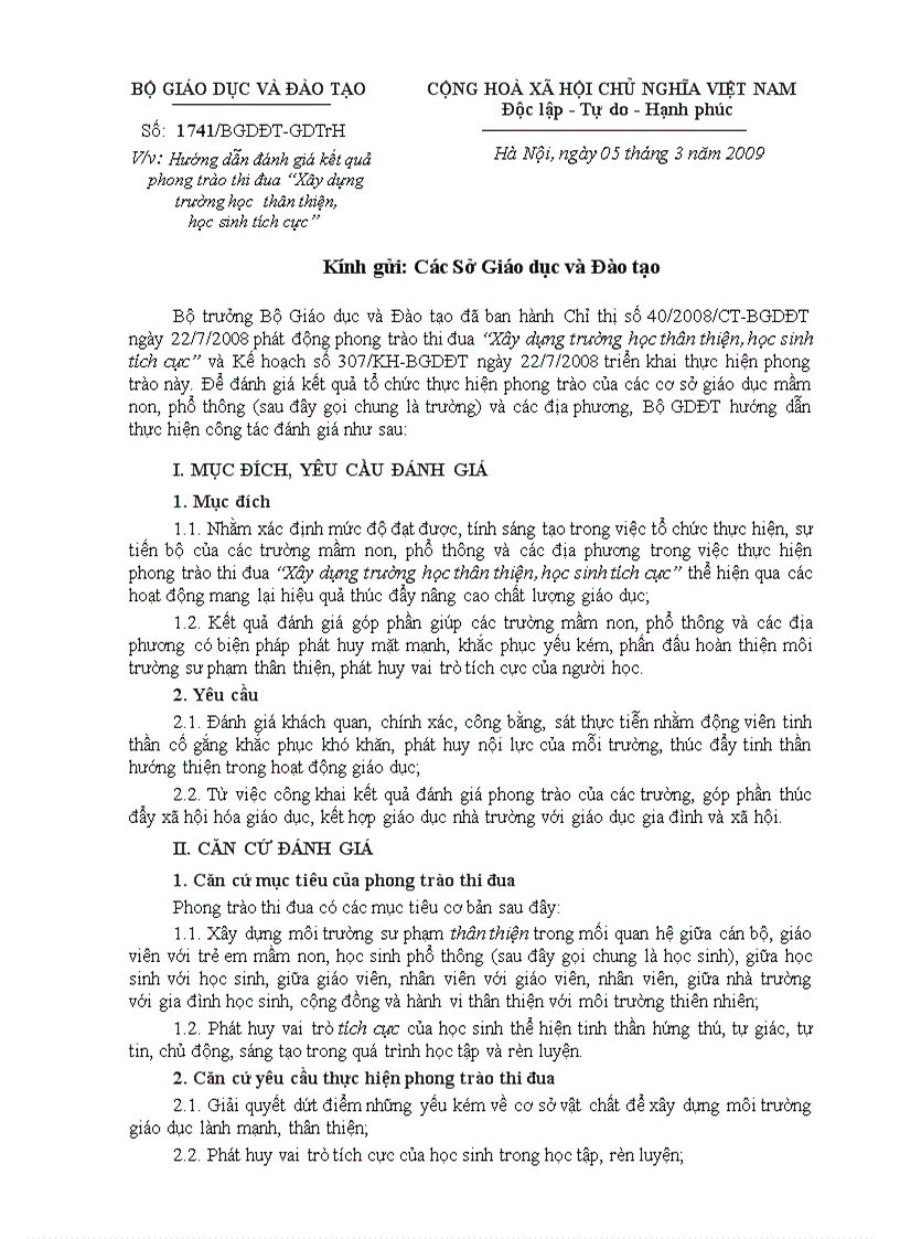 image for page Chấm điểm trường học thân thiện HS tích cực