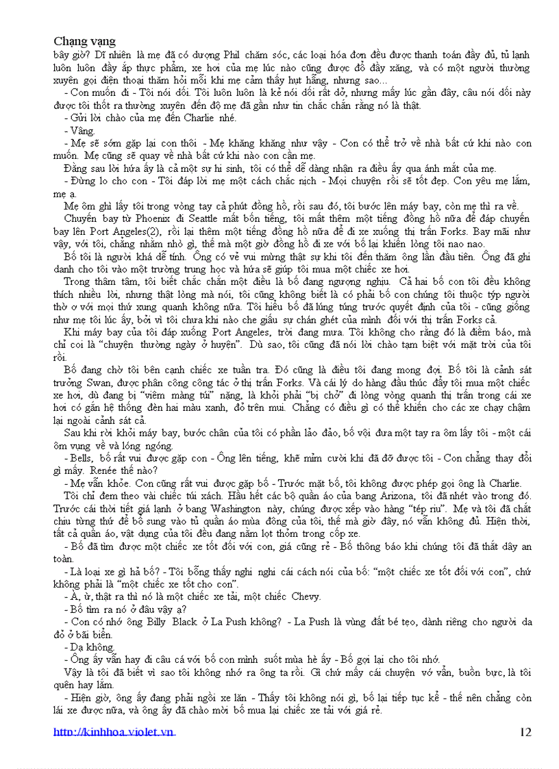 image for page Chạng vạng Tiểu thuyết