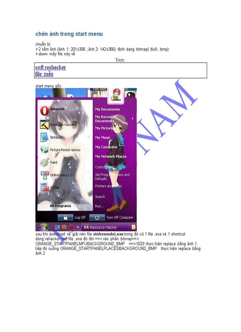 image for page Chèn ảnh trong start menu