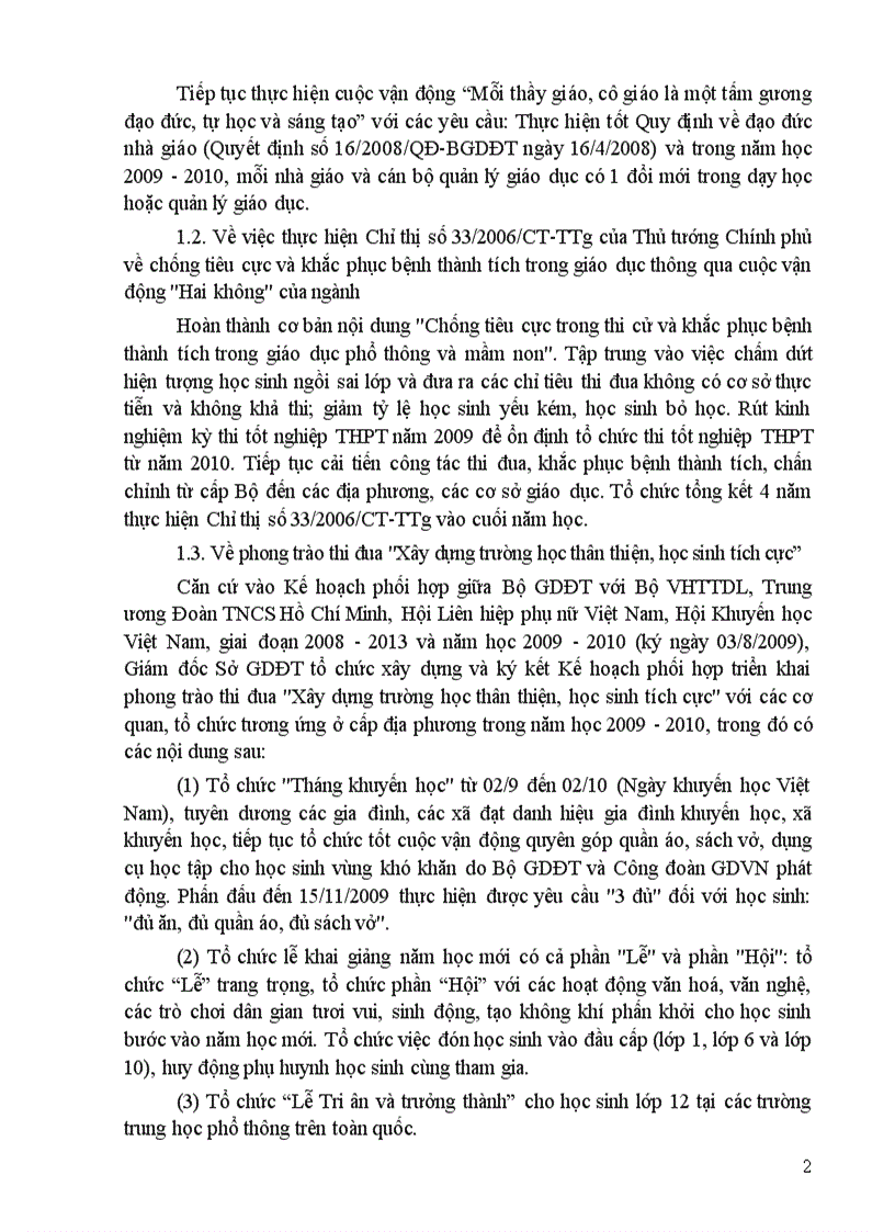 image for page Chỉ thị về nhiệm vụ trong tâm của Bộ GD ĐT năm học 2009 2010