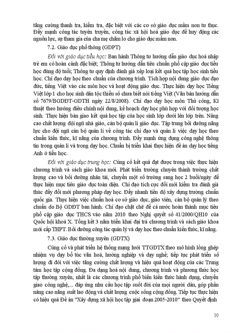 image for page Chỉ thị về nhiệm vụ trong tâm của Bộ GD ĐT năm học 2009 2010