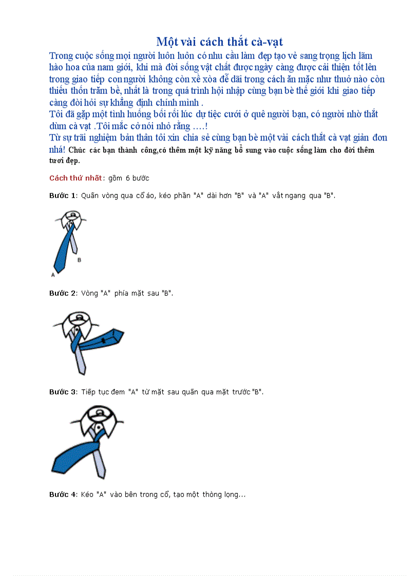 image for page Chia sẻ một vài cách thắt cà vạt đơn giản
