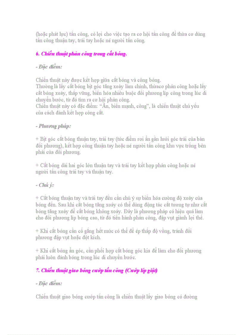 image for page Chiến thuật chủ yếu của môn bóng bàn