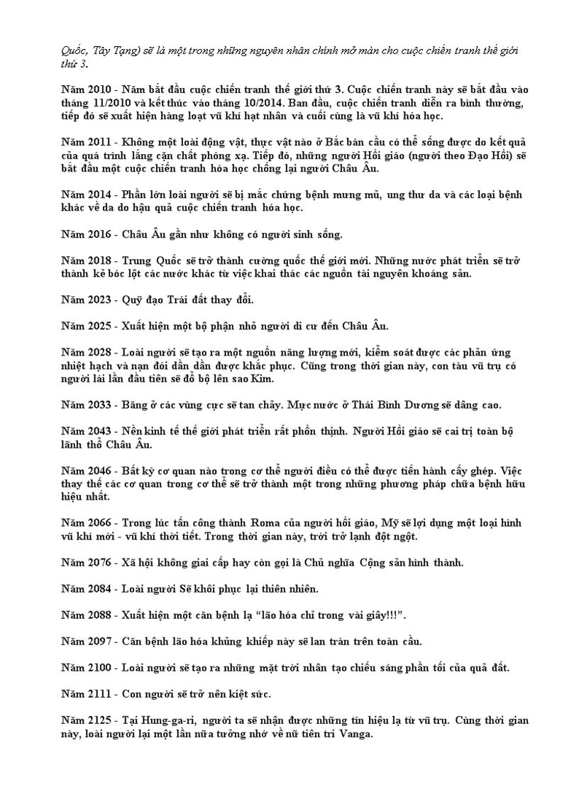 image for page Chiến tranh thế giới thứ 3 sẽ nổ ra vào năm 2010