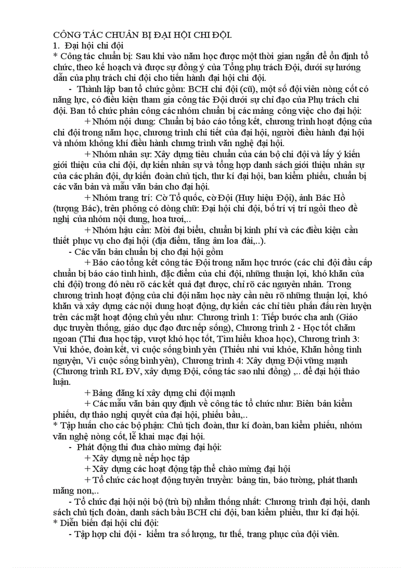 image for page Chuan bi va chuong trinh dai hoi doi