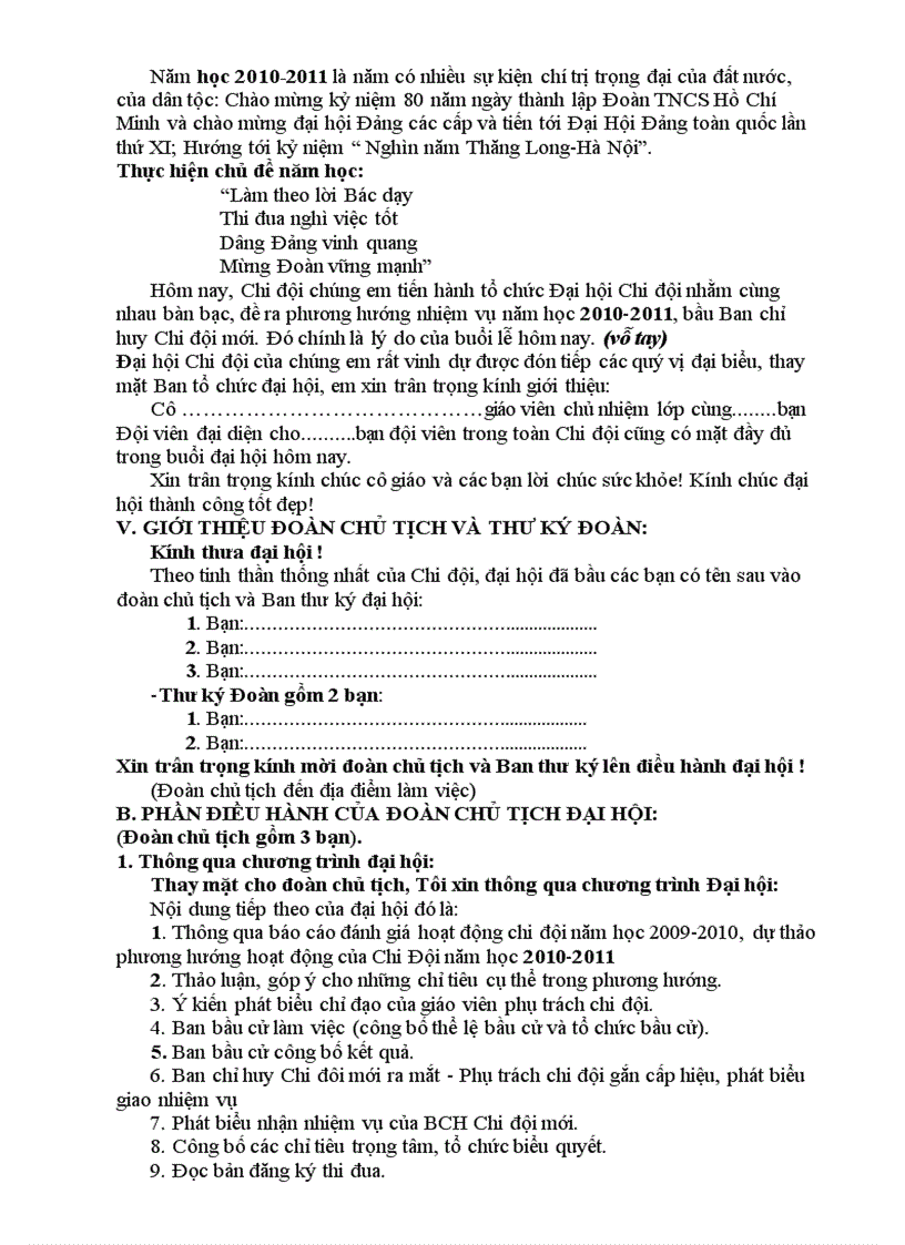 image for page Chuan bi va chuong trinh dai hoi doi