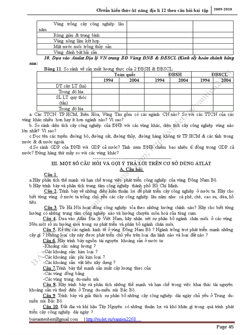 image for page Chuẩn kiến thức kĩ năng Địa lí 12 theo câu hỏi