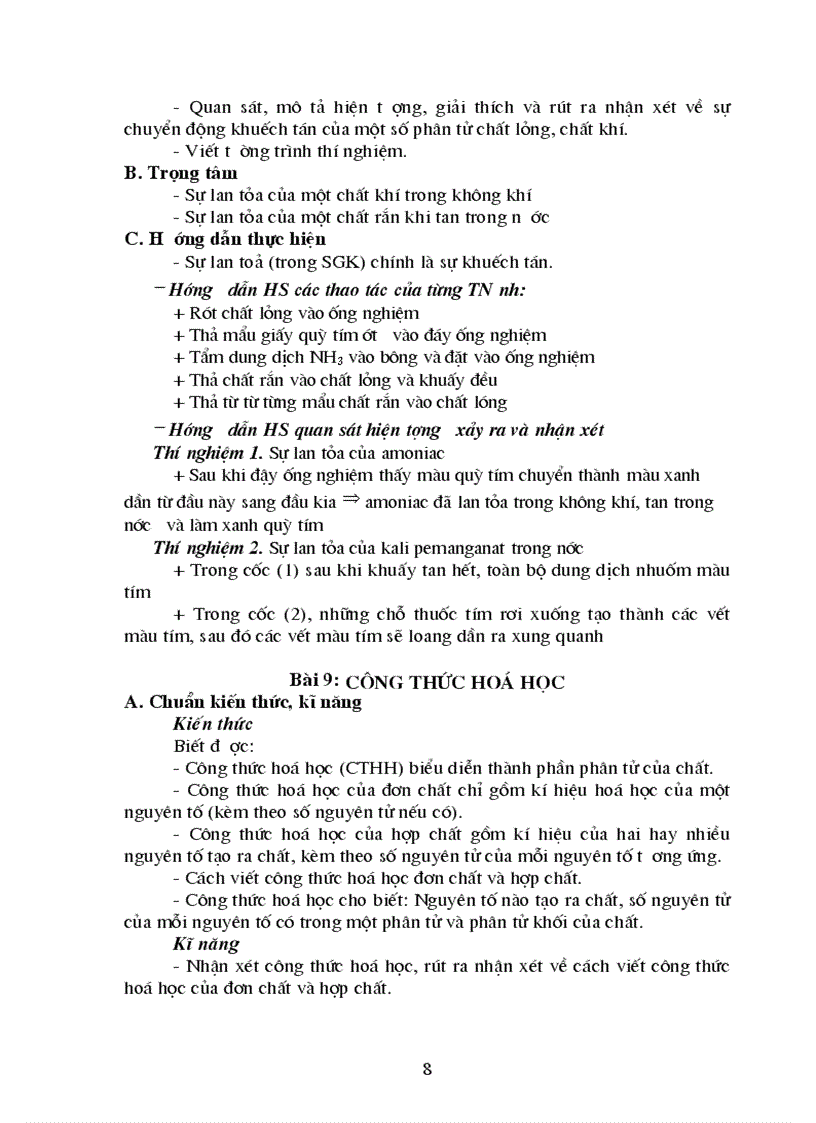 image for page Chuẩn kt kn hóa 8