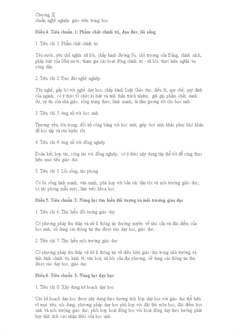 image for page Chuẩn nghề nghiệp đối với GV THCS