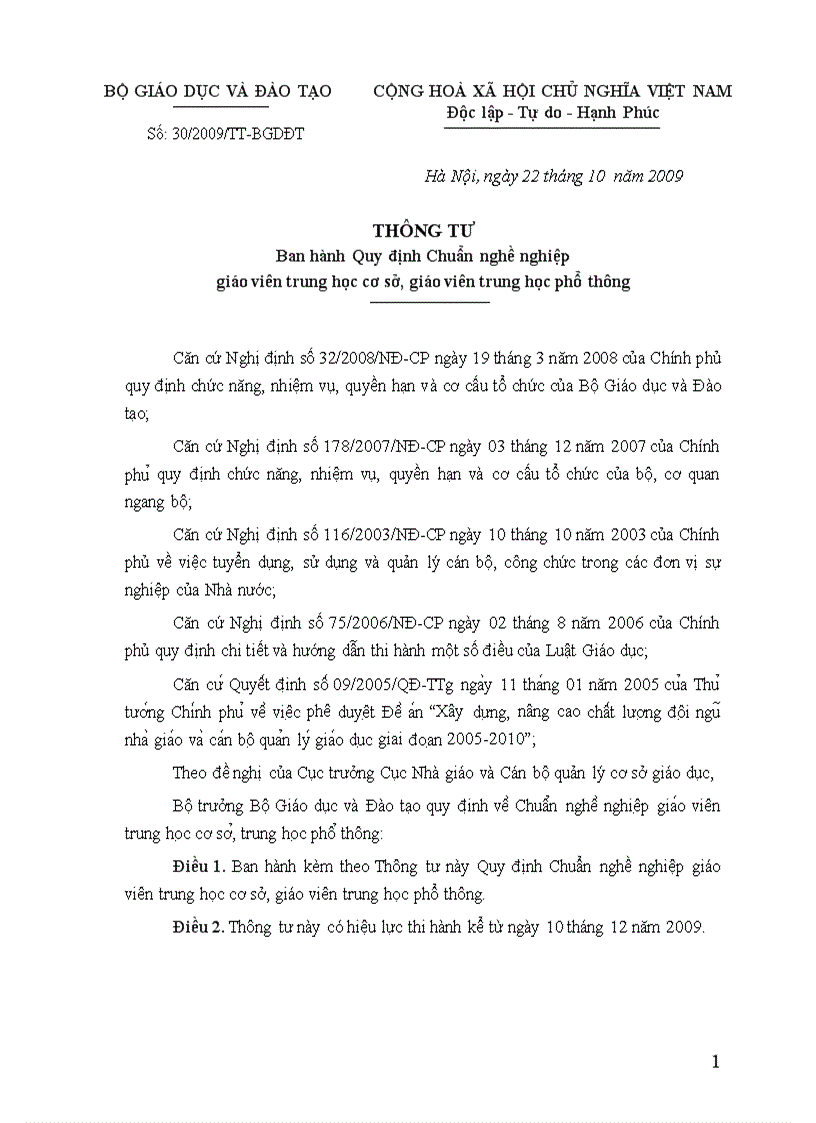 image for page Chuẩn nghề nghiệp GV THCS và THPT