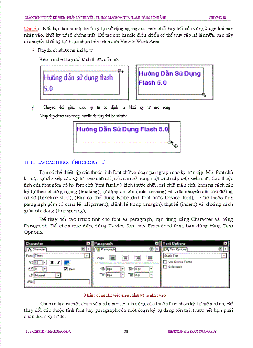 image for page Chuong 10 Cach dung ki tu nhap trong Flash