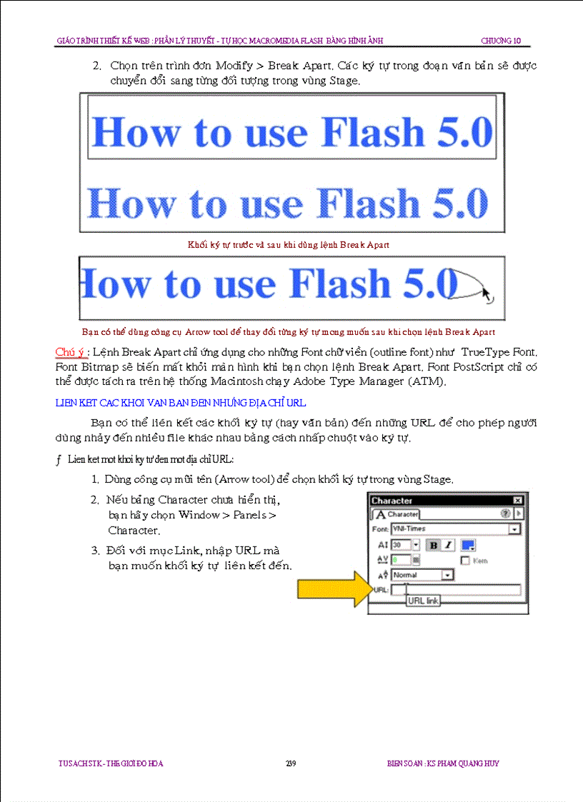 image for page Chuong 10 Cach dung ki tu nhap trong Flash
