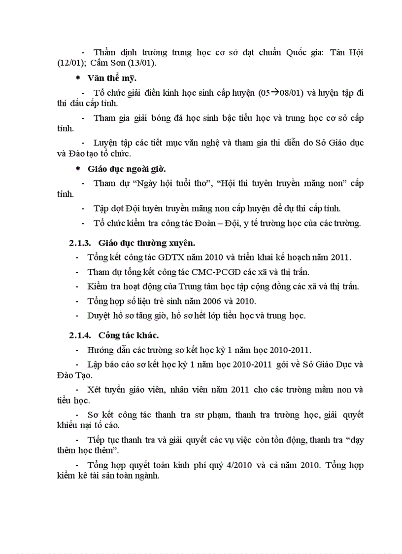 image for page Chương trình công tác tháng 01 năm 2011