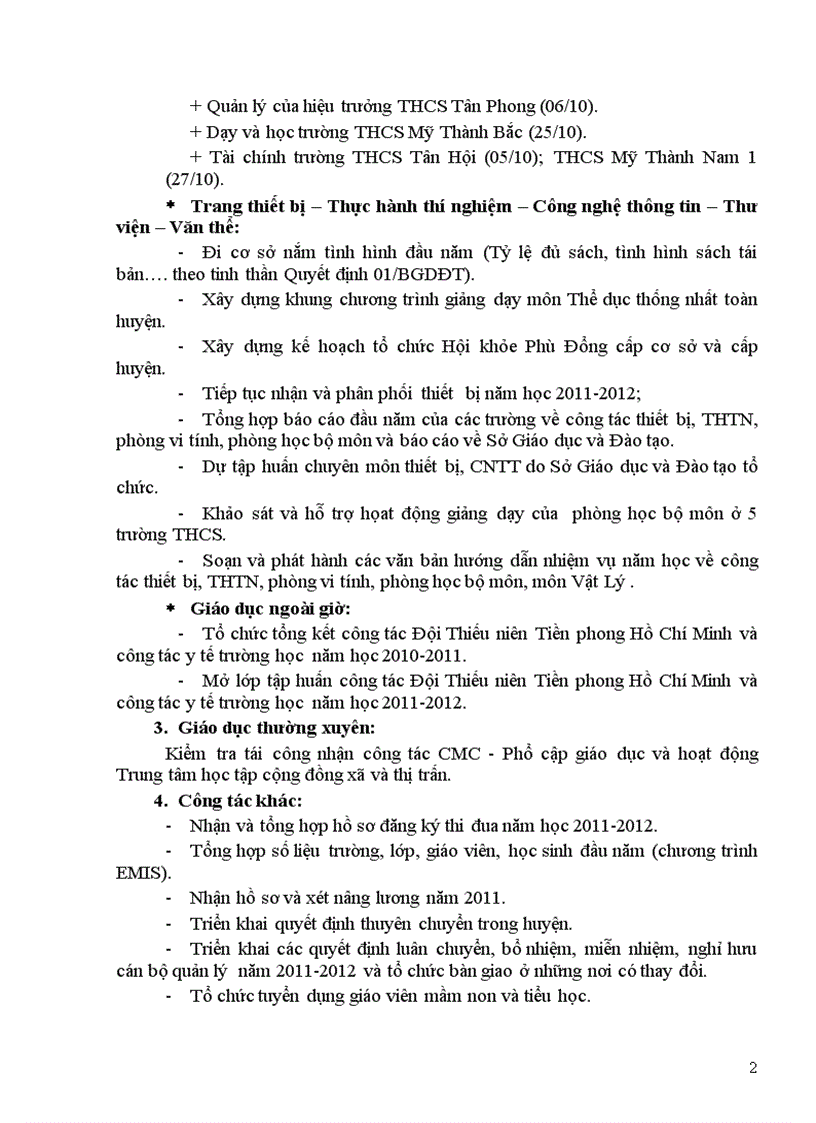 image for page Chương trình công tác tháng 10 năm 2011