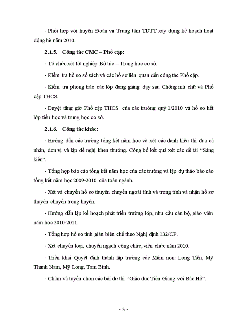 image for page Chương trình công tác tháng 5 năm 2010