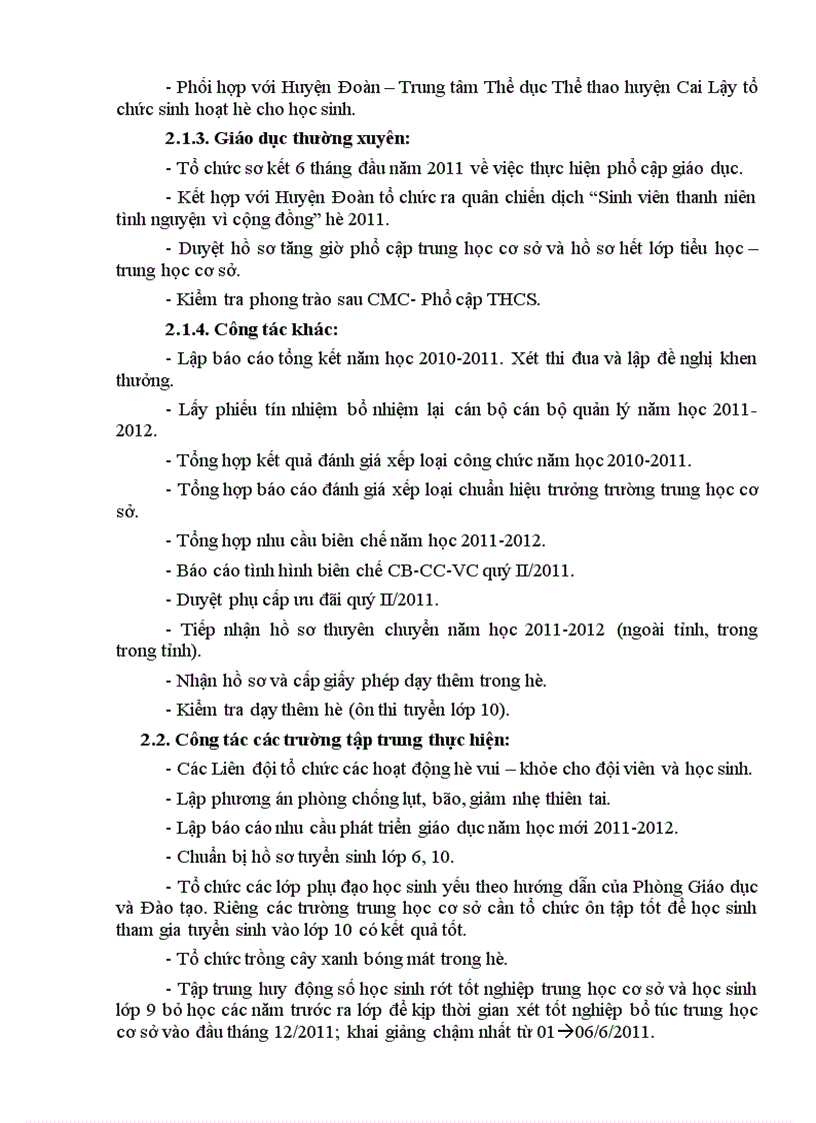 image for page Chương trình công tác tháng 6 năm 2011