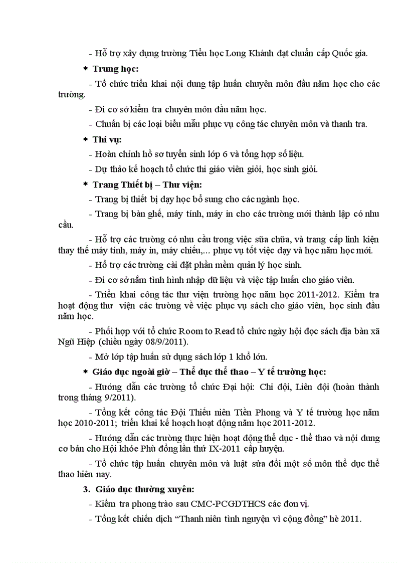 image for page Chương trình công tác tháng 9 năm 2011