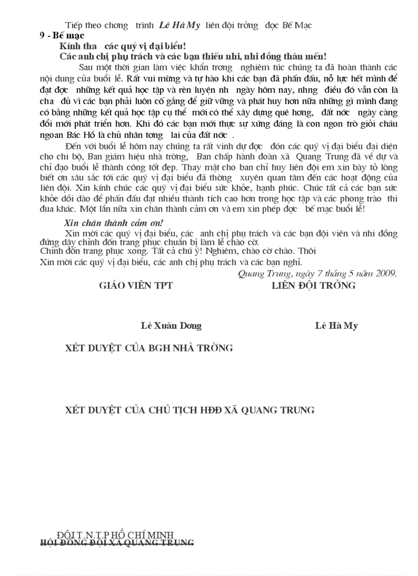 image for page Chuong trinh dai hoi CNBH namhoc 2009 2010