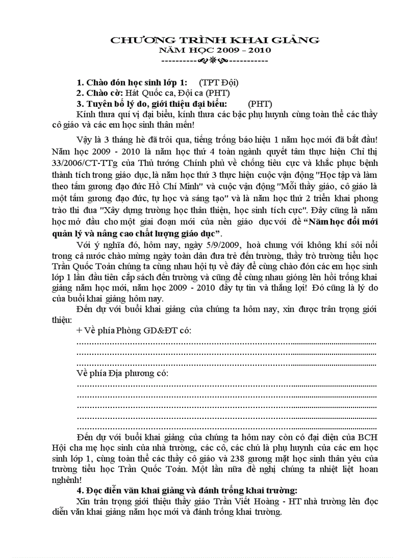 image for page Chương trình khai giảng 09 10