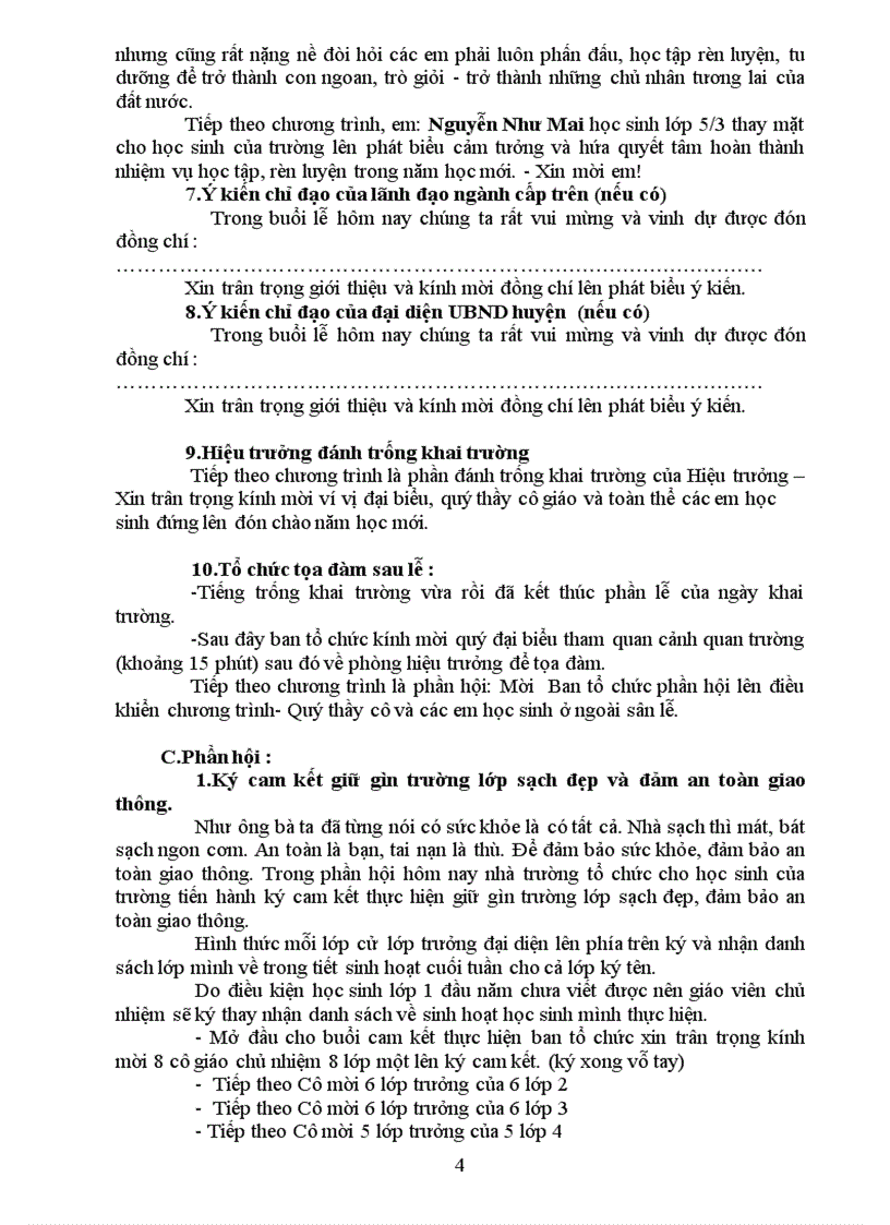 image for page Chương trình khai giảng chi tiết