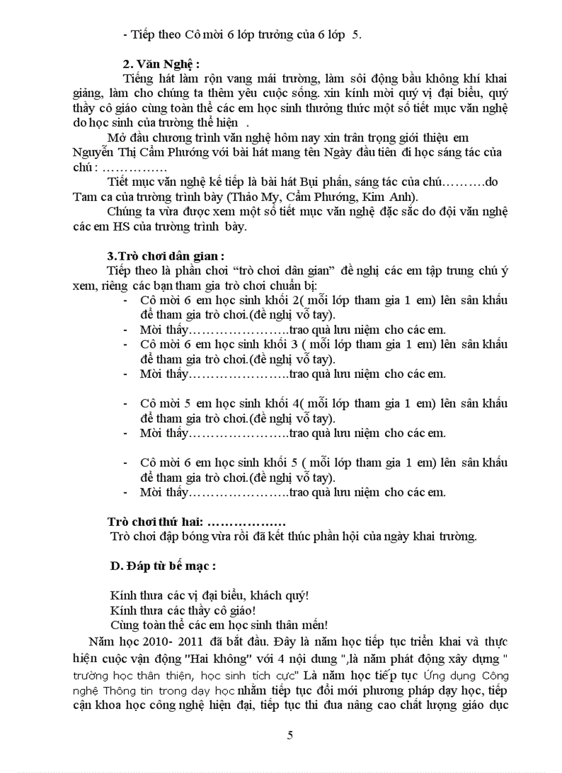 image for page Chương trình khai giảng chi tiết