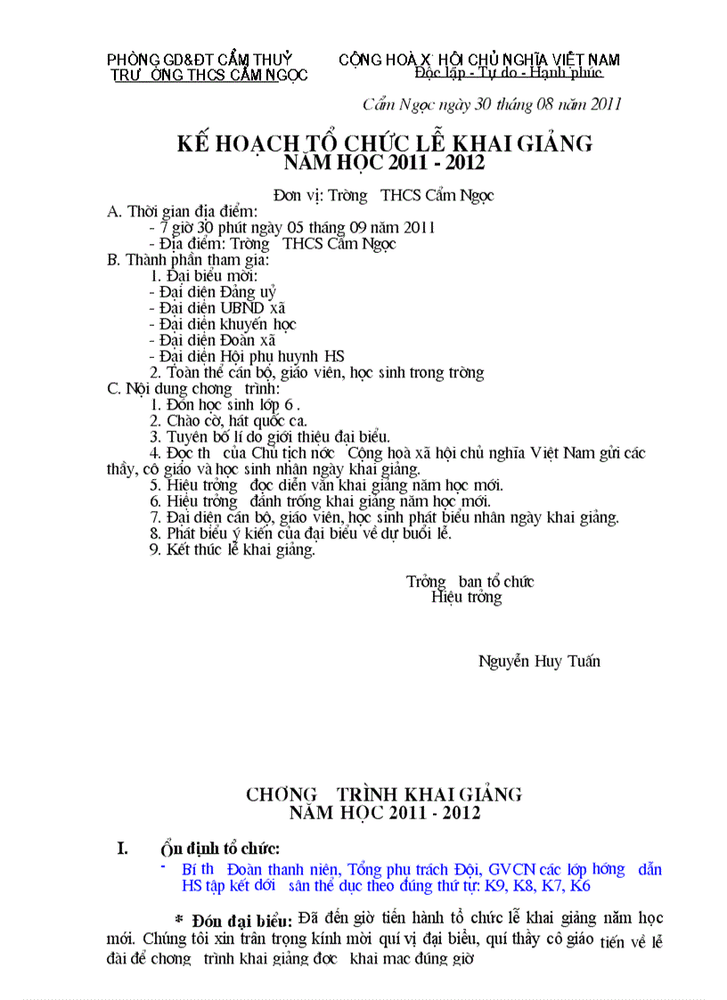 image for page Chuong trinh khai giang HOT