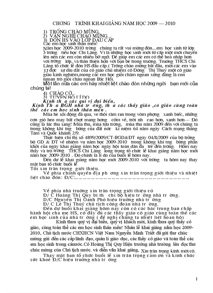 image for page Chuong trinh khai giang