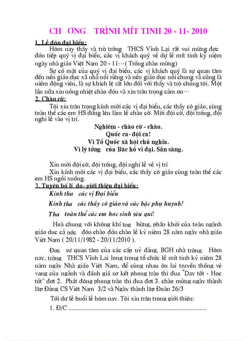 image for page Chương trình kỷ niệm ngày nhà giáo VN 20 11