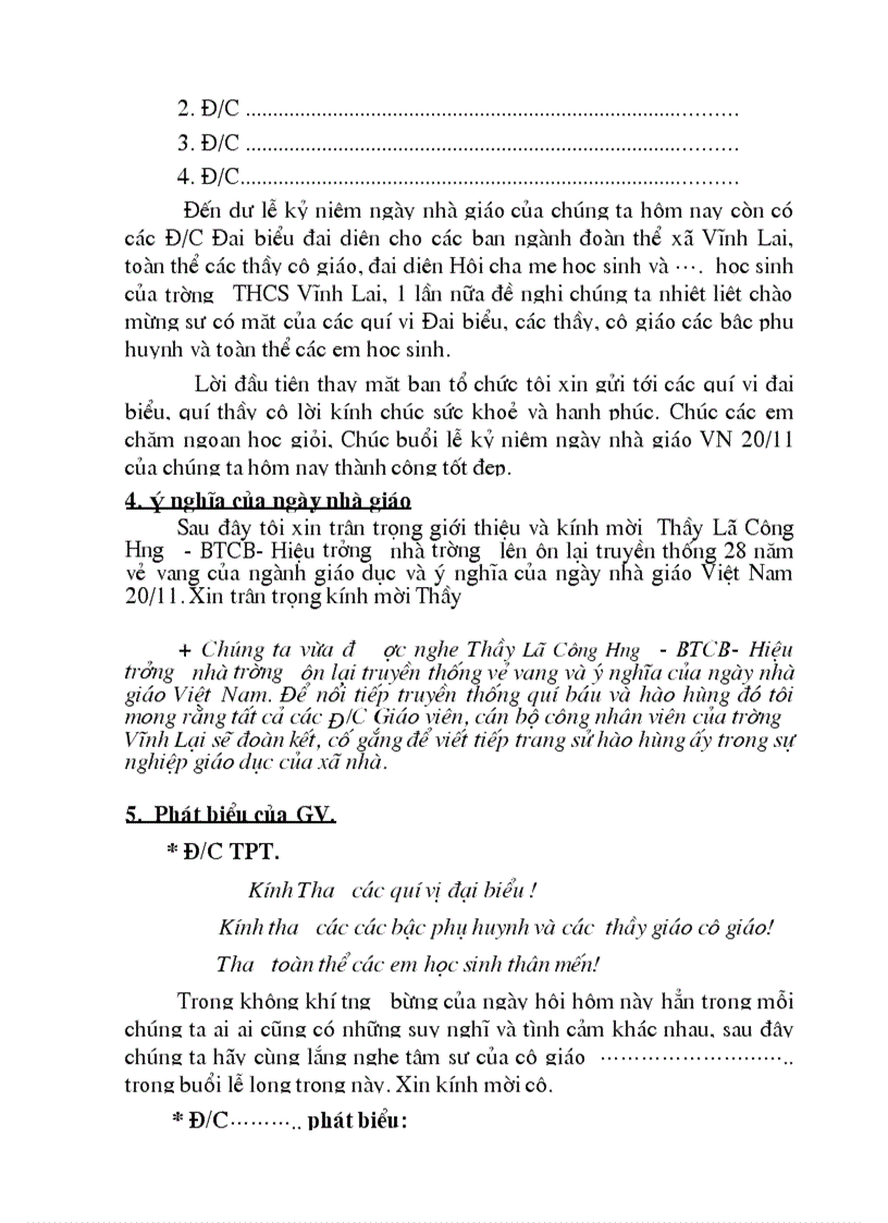 image for page Chương trình kỷ niệm ngày nhà giáo VN 20 11