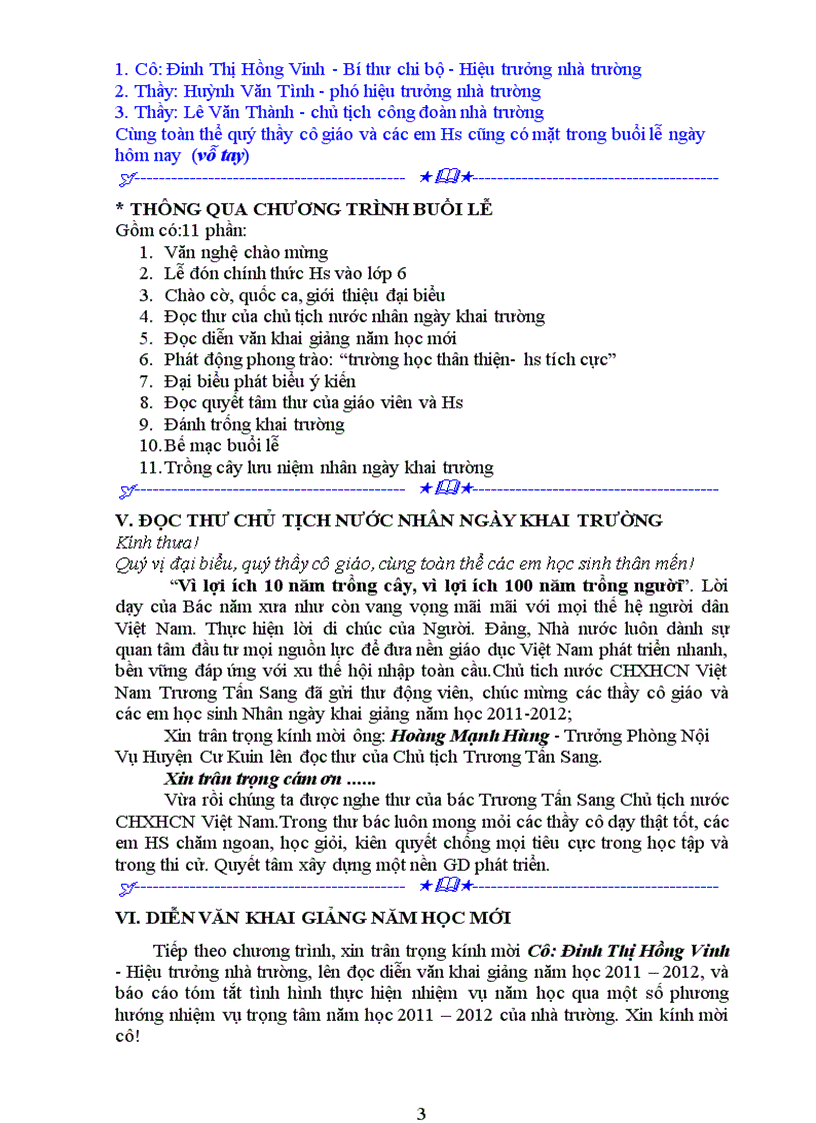 image for page Chuong trinh le khai giang nam hoc moi 2011 2012 thcs vip