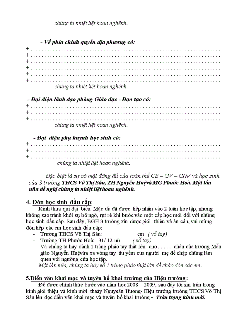 image for page Chương trình lễ khai giảng năm học mới