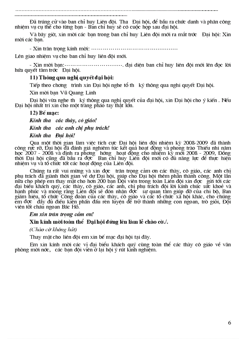 image for page Chương trình nội dung đại hội chi đội liên đội