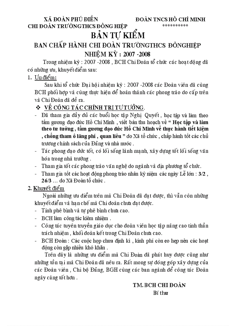 image for page Chương trình và Văn kiện đại hội Đoàn