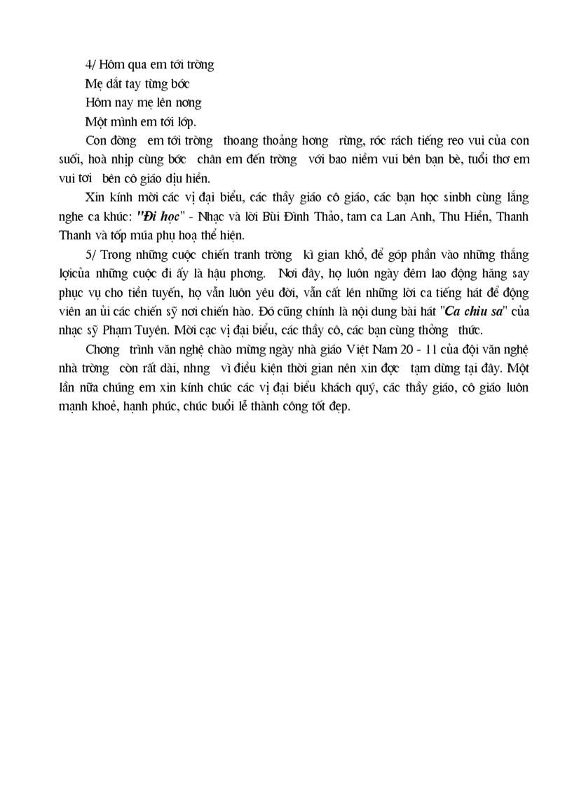 image for page Chương trình văn nghệ tặng thầy cô nhân 20 11