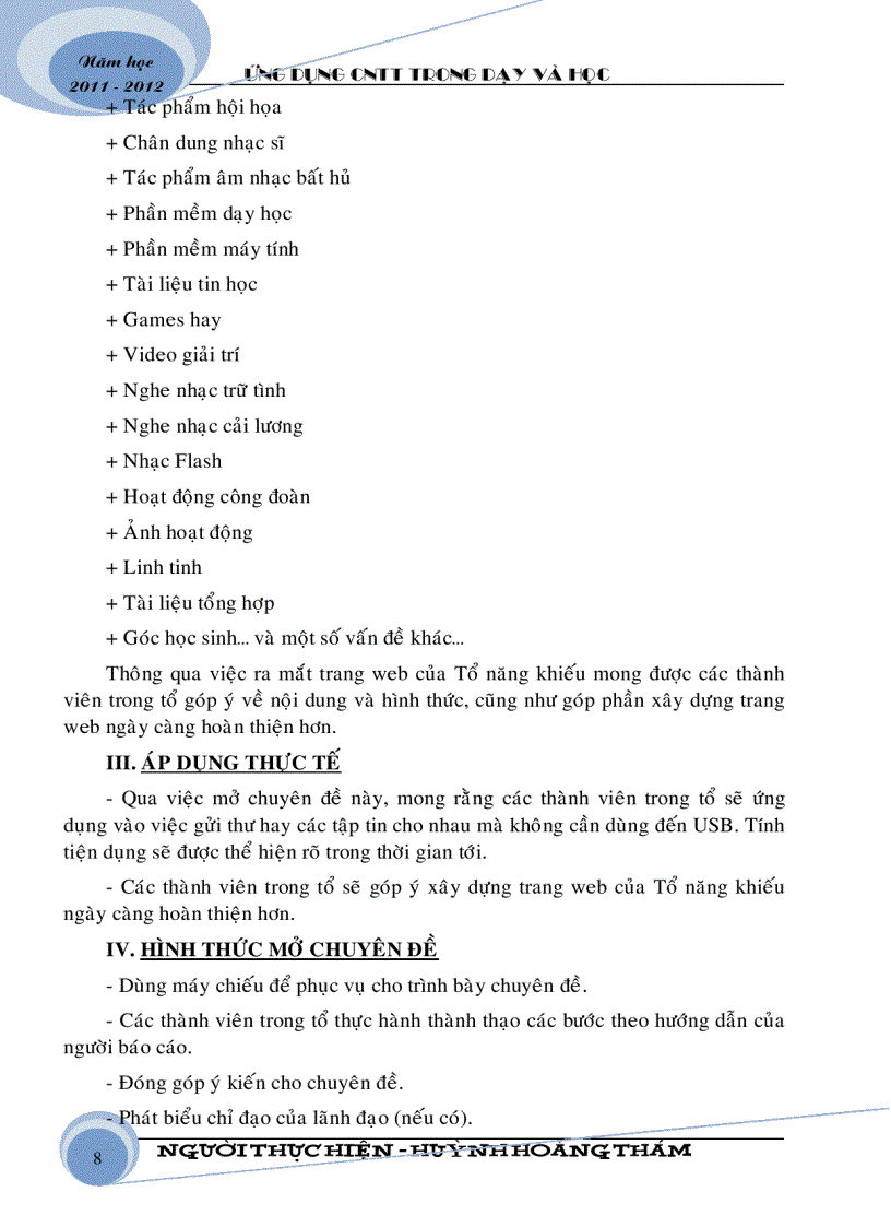 image for page Chuyên đề Ứng dụng CNTT trong dạy học HK1