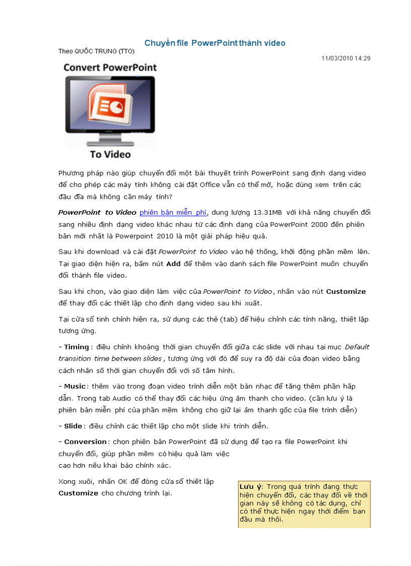 image for page Chuyển file Power Point thành video