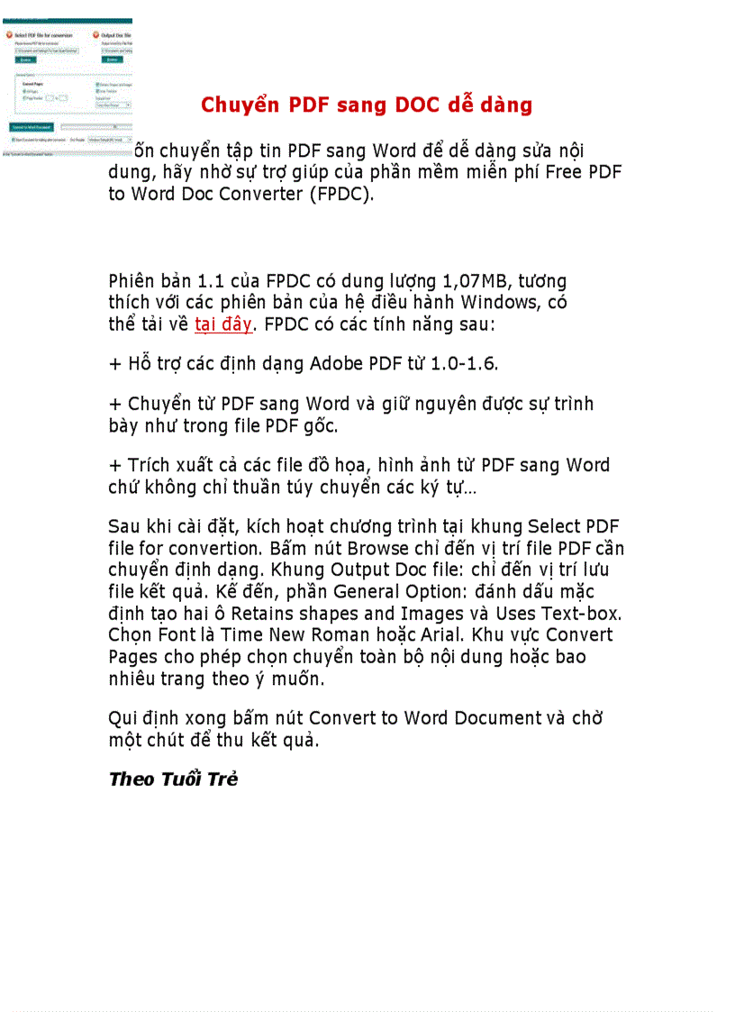 image for page Chuyển PDF sang DOC dễ dàng