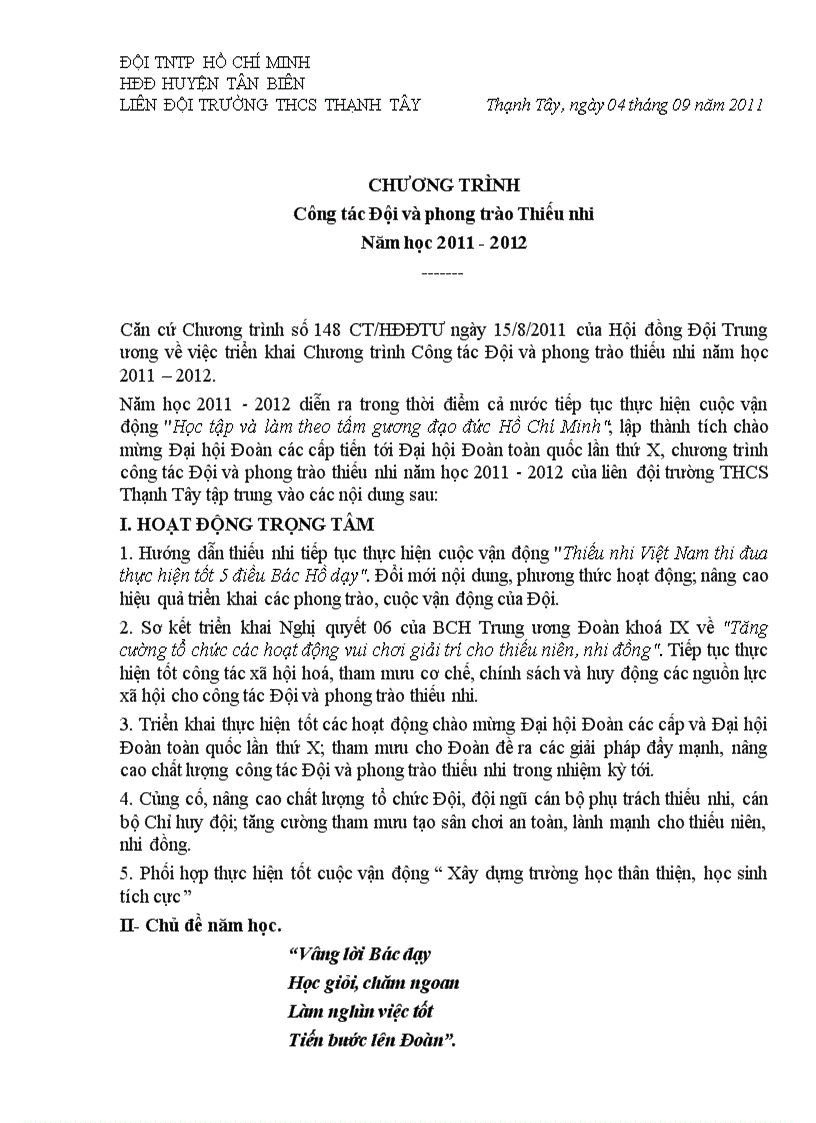 image for page Chương trinh năm học 1