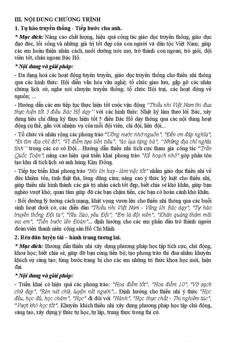 image for page Chương trinh năm học 1