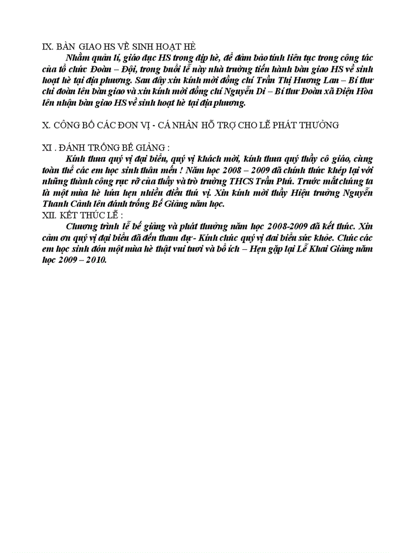 image for page Chương trình lễ bế giảng 1