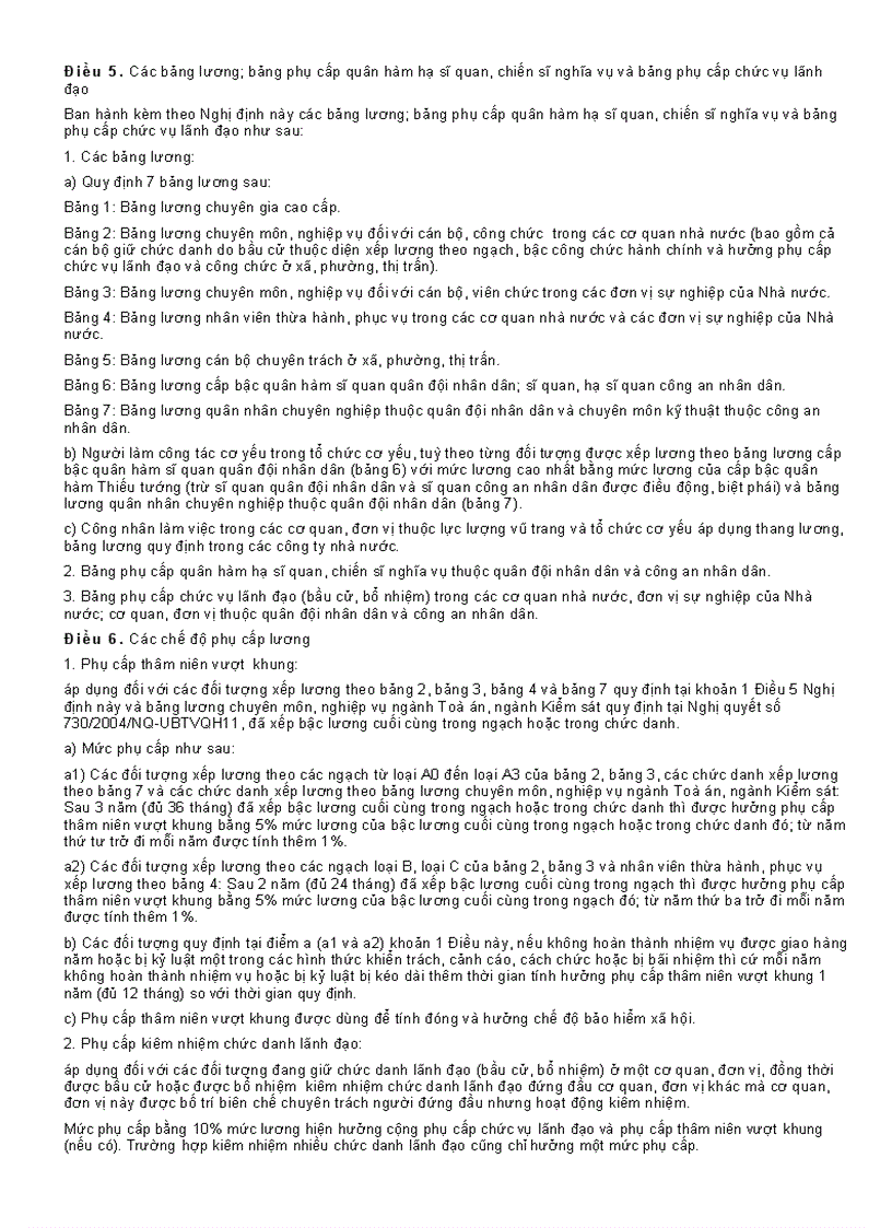 image for page Chế độ tiền kương và các thang bậc lương 1